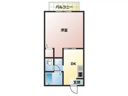 ヴィレ デ アンファン(1DK/1階)の間取り写真