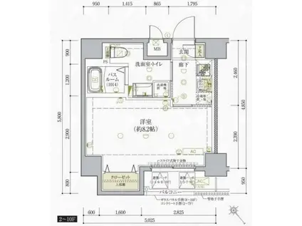 ベルシード王子(1K/10階)の間取り写真