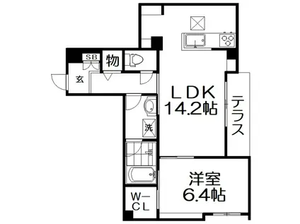 SHAMAISON ETOILE(1LDK/1階)の間取り写真