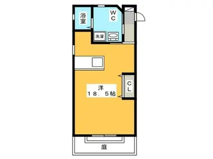 ラ・パルテール奉還町(ワンルーム/1階)の間取り写真