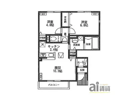 コンフォート エクセルピアA(2LDK/1階)の間取り写真