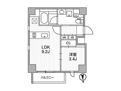 ライトハウス中馬込(1LDK/3階)の間取り写真