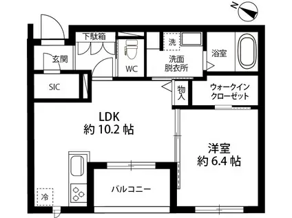 エクラージュ(1LDK/2階)の間取り写真