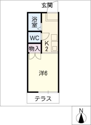 リバティスクエアA(1K/1階)の間取り写真