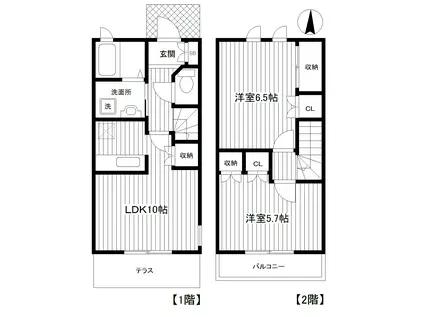 LA CASADELSOL(2LDK/1階)の間取り写真