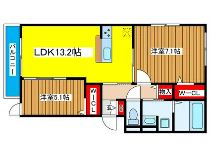 TORISIA JOTO(2LDK/3階)の間取り写真