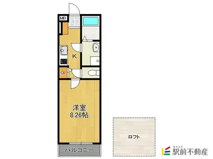 グランコートエナ(1K/2階)の間取り写真