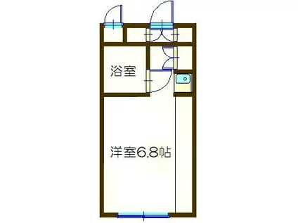 ドミール玉川学園(ワンルーム/3階)の間取り写真