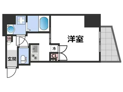 キャピトル大手通(1K/14階)の間取り写真