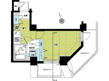 トーシンフェニックス新橋弐番館(1K/10階)の間取り写真