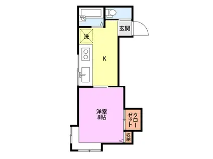 ＪＲ羽越本線 中条駅 徒歩29分 2階建 築38年(1K/2階)の間取り写真