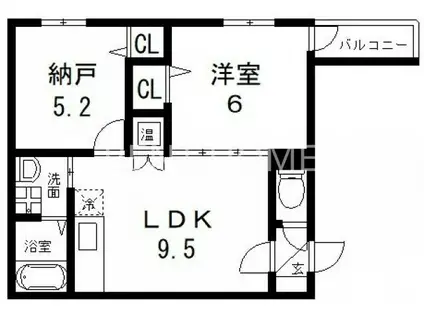 FASECIA AMENITE(2DK/1階)の間取り写真