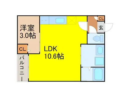 JACK URASATOIV(1LDK/2階)の間取り写真