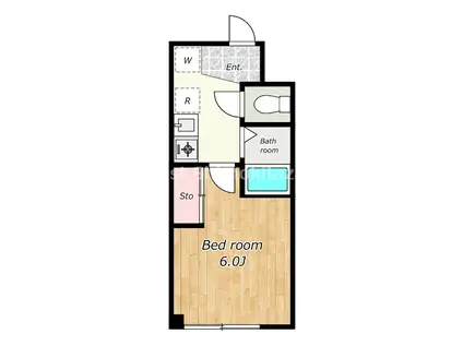 プチリジェール(1K/2階)の間取り写真