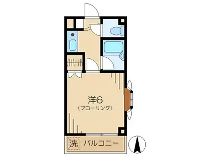 フローラ井の頭(1K/2階)の間取り写真