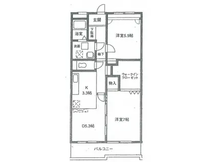 MSパインクレスト(2SDK/3階)の間取り写真