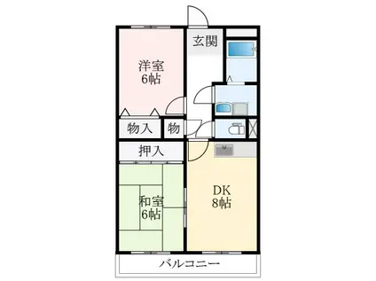 マンションウメノ(2DK/3階)の間取り写真