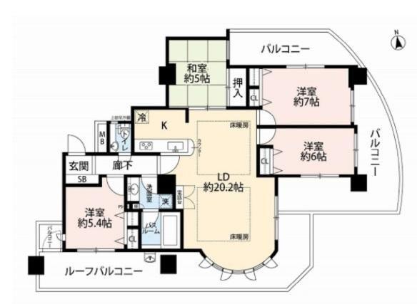 セレッソコート阿倍野(4LDK/13階)の間取り写真