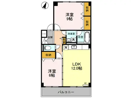 グレイスフル近江C(2LDK/2階)の間取り写真