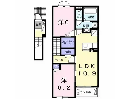 アクアプラ I(2LDK/2階)の間取り写真
