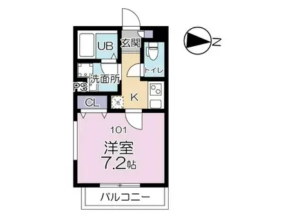 ルーチェ松原(1K/1階)の間取り写真