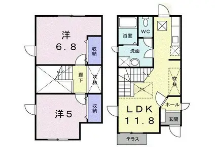 エクセル弐番館(2LDK/1階)の間取り写真