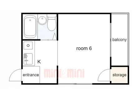 平磯ビル(1K/4階)の間取り写真