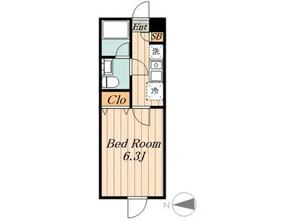 フェリーチェ練馬C(1K/2階)の間取り写真