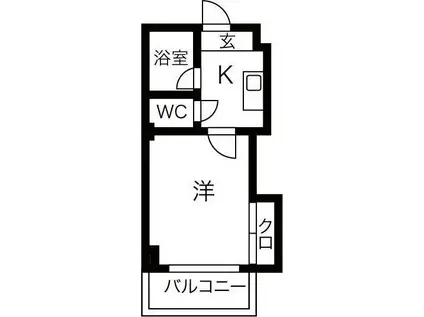 マンション セレーネ(1K/10階)の間取り写真