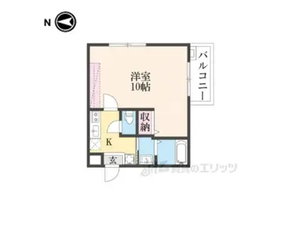 アークリード石山寺(1K/2階)の間取り写真