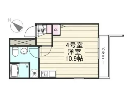 クリアル門前仲町(ワンルーム/3階)の間取り写真