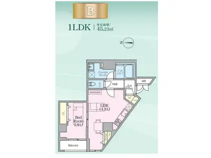 DAIWAグレイスメゾン亀戸(1LDK/1階)の間取り写真