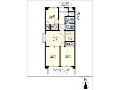 ANNEX M I(3DK/3階)の間取り写真