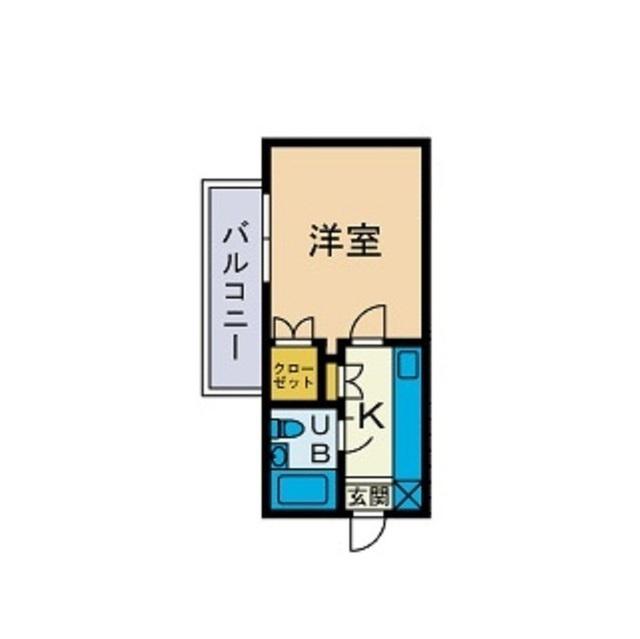 ユースピア本厚木(1K/1階)の間取り写真