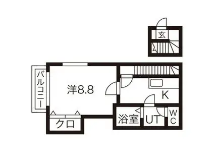 アネックス・メープル高松(1K/2階)の間取り写真