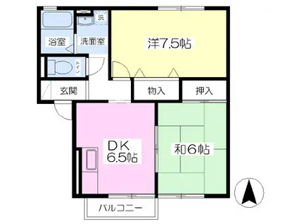 リヴェールタカハシB(2DK/2階)の間取り写真