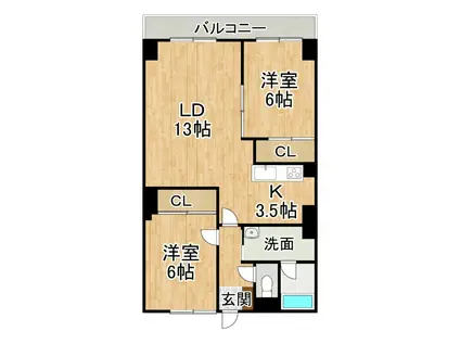 CENTER CITY(2LDK/5階)の間取り写真