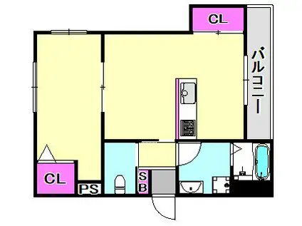 ファインアーク(1LDK/2階)の間取り写真