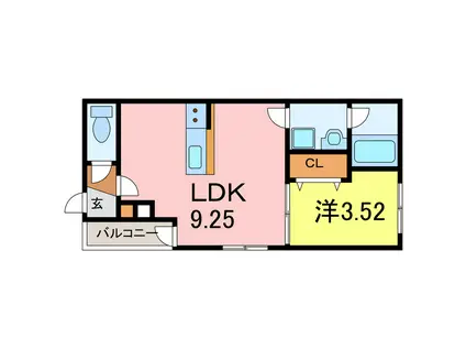 ARVIA知立(1LDK/1階)の間取り写真