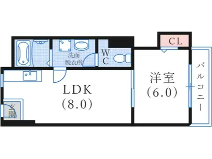 SUZURAN DANCHI I(1LDK/5階)の間取り写真