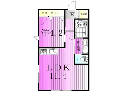 コンフォート K(1LDK/2階)の間取り写真