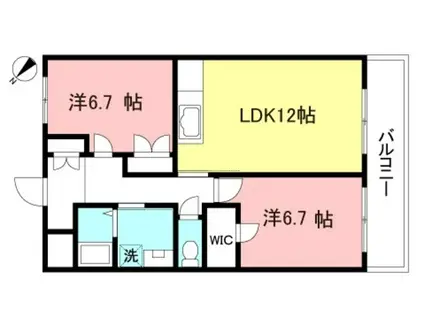 サンモール御園(2LDK/2階)の間取り写真