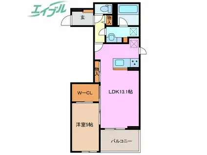 ディーシャンブル石塚町(1LDK/3階)の間取り写真