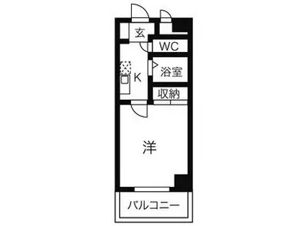 グローリアス音聞(1K/1階)の間取り写真