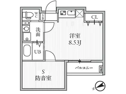 TS CUORE MUSE落合南長崎(ワンルーム/3階)の間取り写真