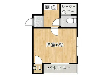 ローレルハイツ(1K/1階)の間取り写真