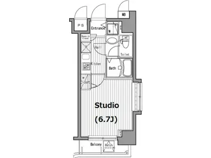 グランド・ガーラ五反田(1K/10階)の間取り写真
