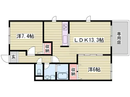クレイオ(2LDK/2階)の間取り写真