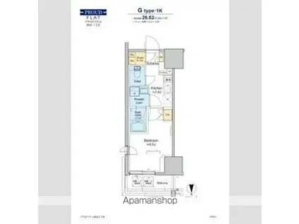 プラウドフラット四谷三丁目(1K/5階)の間取り写真