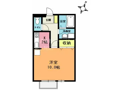 サンガーデン(1K/1階)の間取り写真